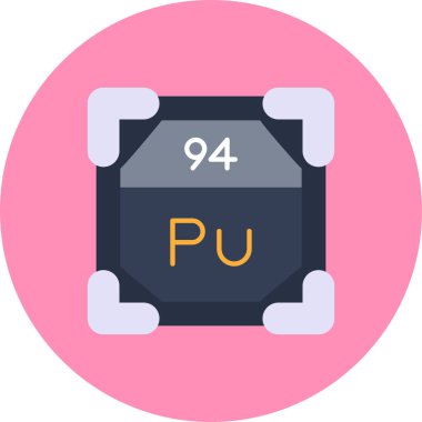 Kimyasal element düz simgesi, basit illüstrasyon