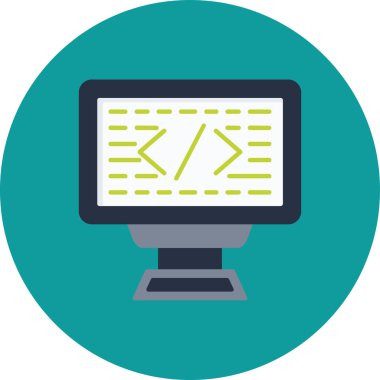 Düz biçimli web tasarım geliştirme simgesi