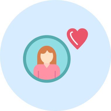 Kadın. Web simgesi basit illüstrasyon