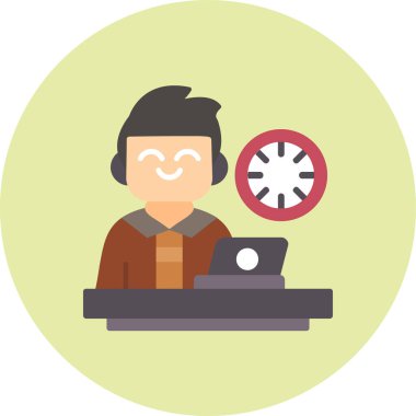 Dizüstü bilgisayarı olan bir adamın vektör çizimi