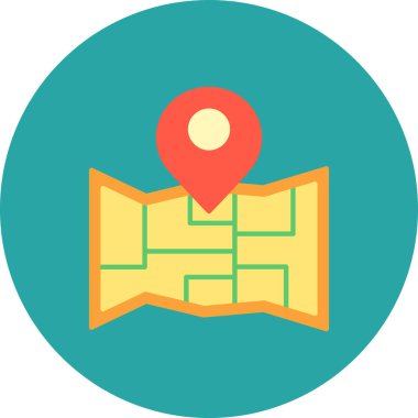 harita simgesi vektör illüstrasyonu