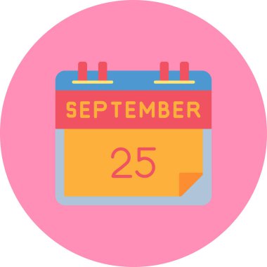 Eylül 25 tarih vektör simgesi