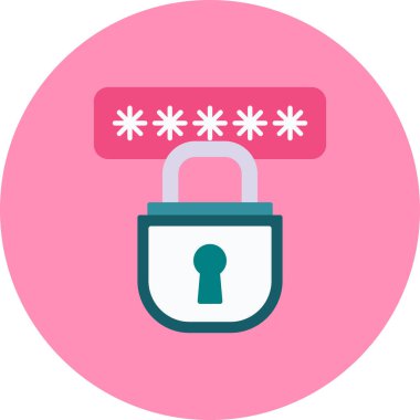 Asma kilit. Web simgesi basit illüstrasyon