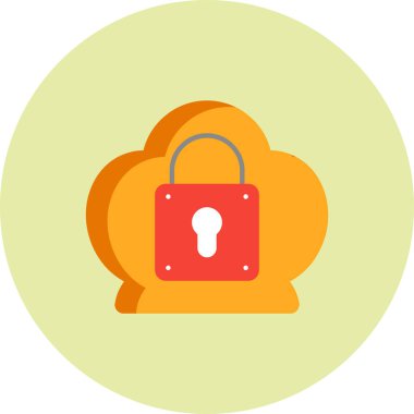 Düz Çember Vektör Simgesi Tasarımı Kilitle