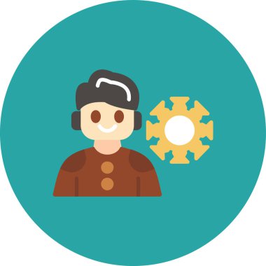 Business People düz simgesi, vektör illüstrasyonu