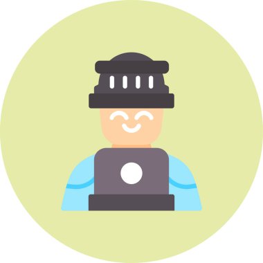 Hacker hacker simgesi düz biçimli