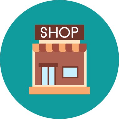 Dükkan. Web simgesi vektör illüstrasyonu