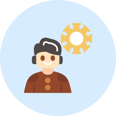 avatar iş düz vektör simgesi