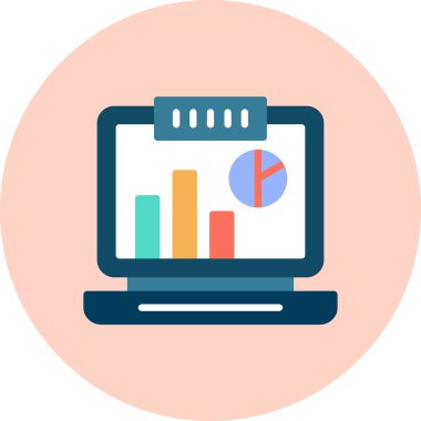 Çizelgeli bilgisayar. vektör illüstrasyonu