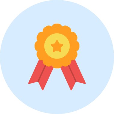 rozet ödülü simgesi düz stil