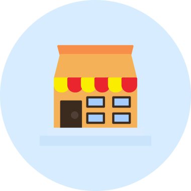 dükkan düz vektör simgesi