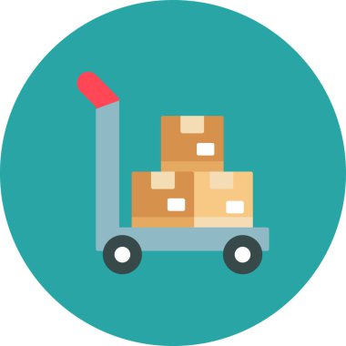 Kargo düz vektör simgesi