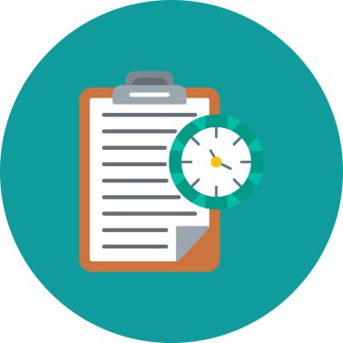 Saat Düz Vektör Simgesi Tasarımı