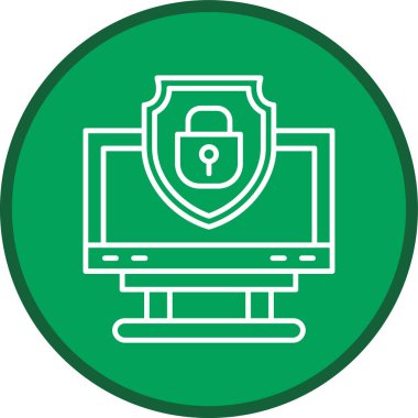 siber güvenlik vektör çizgisi simgesi