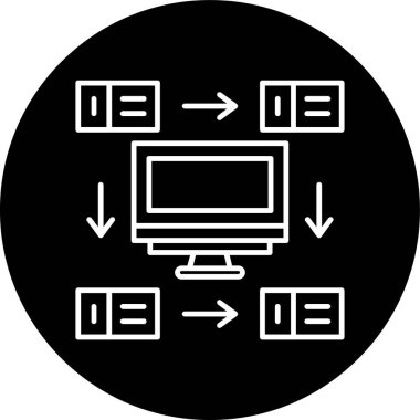 Workflow Line inverted circle. Vector Illustration For Web Use