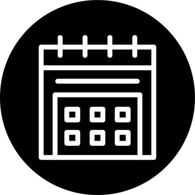 Calendar-check Line inverted circle. Vector Illustration For Web Use