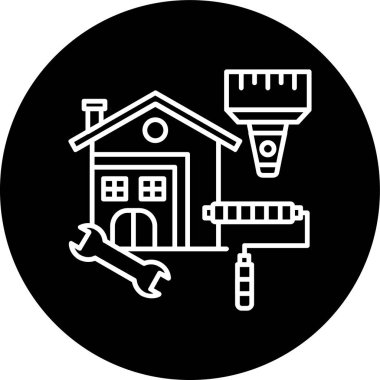 Bir ev simgesinin vektör illüstrasyonu