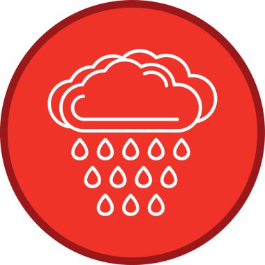 yağmur bulutu düz vektörü yuvarlanmış simge