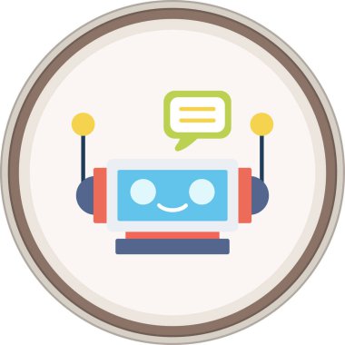 robot. Web simgesi basit illüstrasyon