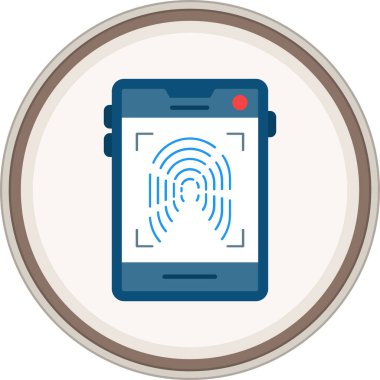 Parmak izi düz çıkartması. Web Kullanımı için Vektör İllüstrasyonu