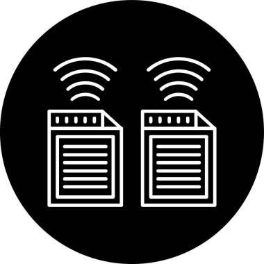 Document Line inverted circle. Vector Illustration For Web Use