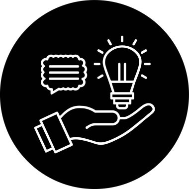 Fikir satırı ters çevrilmiş daire. Web Kullanımı için Vektör İllüstrasyonu