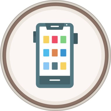 Mobil yassı çıkartma. Web Kullanımı için Vektör İllüstrasyonu