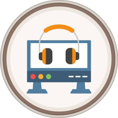 Call Center Flat sticker. Vector Illustration For Web Use