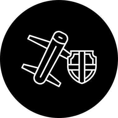 Travel Insurance Line inverted circle. Vector Illustration For Web Use