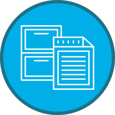 Filing Cabinet Line multi circle. Vector Illustration For Web Use