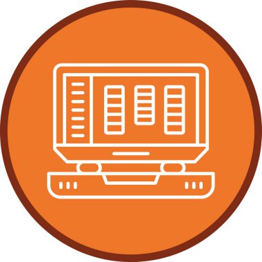 Laptop hattı çoklu daire. Web Kullanımı için Vektör İllüstrasyonu