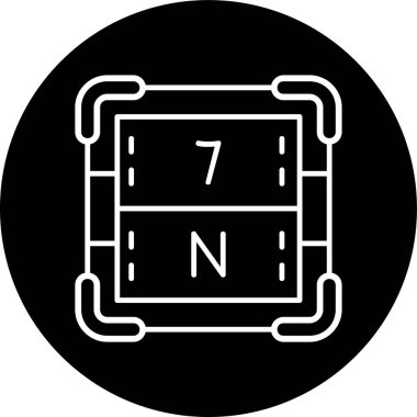 Nitrogen Line inverted circle. Vector Illustration For Web Use