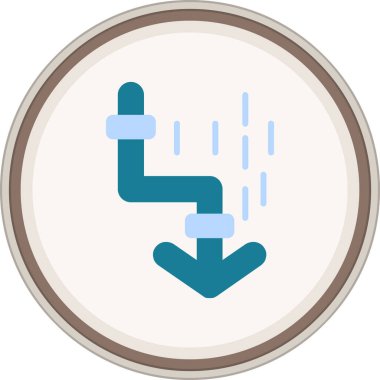 Zigzag Arrow Flat sticker. Vector Illustration For Web Use