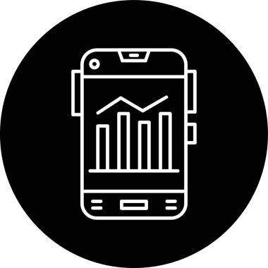 Analitik Çizgi ters çevrilmiş daire. Web Kullanımı için Vektör İllüstrasyonu