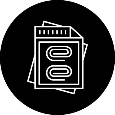 Belge Dosya Satırı ters çevrilmiş daire. Web Kullanımı için Vektör İllüstrasyonu