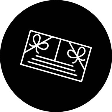 Gift Card Line inverted circle. Vector Illustration For Web Use