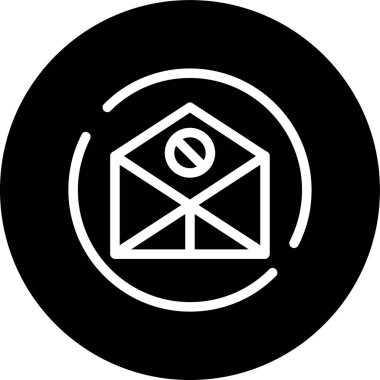 Envelope-ban Line inverted circle. Vector Illustration For Web Use