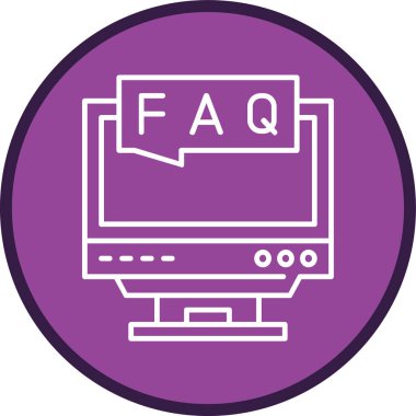 Faq Line çoklu daire. Web Kullanımı için Vektör İllüstrasyonu