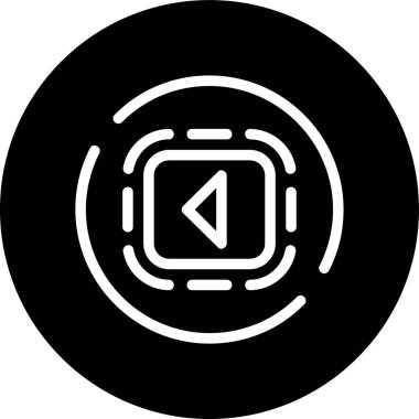 Caret-square sağ-çizgi ters çevrilmiş daire. Web Kullanımı için Vektör İllüstrasyonu