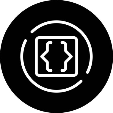 Parlak kıvrımlı çizgi ters çevrilmiş daire. Web Kullanımı için Vektör İllüstrasyonu