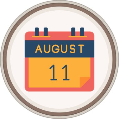 11 Ağustos çıkartması. Web Kullanımı için Vektör İllüstrasyonu