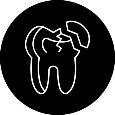 Kırık Diş Hattının ters dönmüş halkası. Web Kullanımı için Vektör İllüstrasyonu