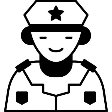 Askeri Subay. Web Kullanımı için Vektör İllüstrasyonu