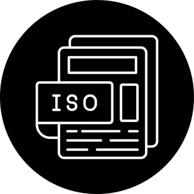 ISO Dosya Satırı ters çevrilmiş çember. Web Kullanımı için Vektör İllüstrasyonu