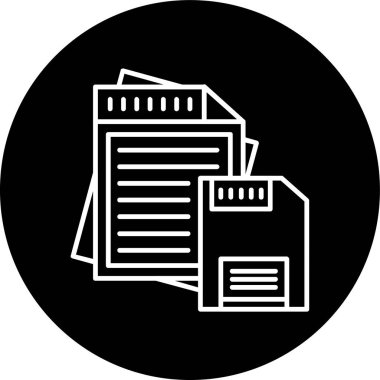 Düğme Hattı ters çevrilmiş çemberini kaydet. Web Kullanımı için Vektör İllüstrasyonu