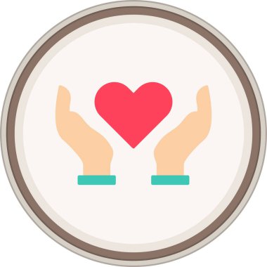 Charity Flat sticker. Vector Illustration For Web Use