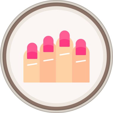Nails Flat sticker. Vector Illustration For Web Use