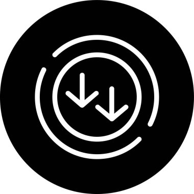 Arrow-small-down Line inverted circle. Vector Illustration For Web Use