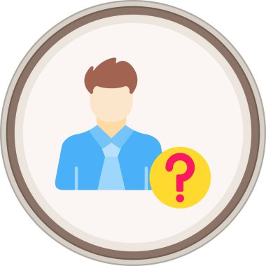 Kullanıcı Sorusu Düz etiketi. Web Kullanımı için Vektör İllüstrasyonu