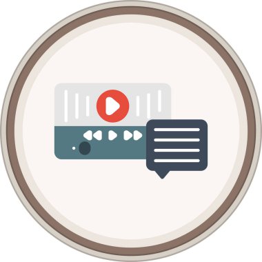 Video Sohbet Flat etiketi. Web Kullanımı için Vektör İllüstrasyonu